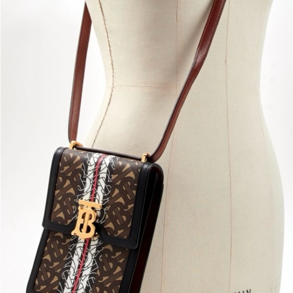 Burberry crossbody bag in monogrammed canvas and leather - Picture 8 of 8